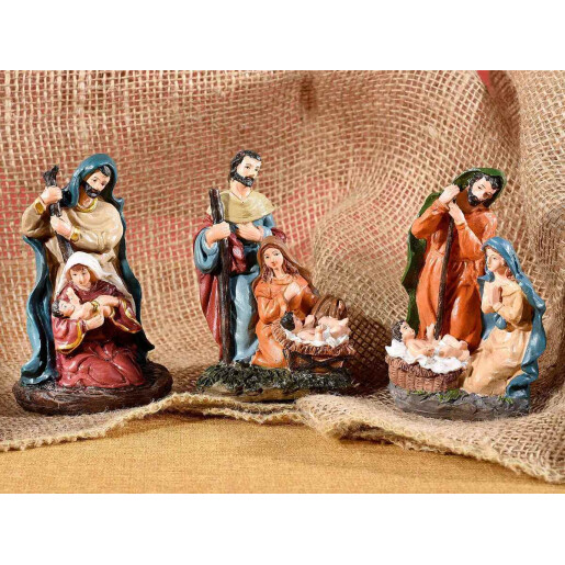 Set 3 figurine religioase polirasina multicolora 6.5x4x10 cm