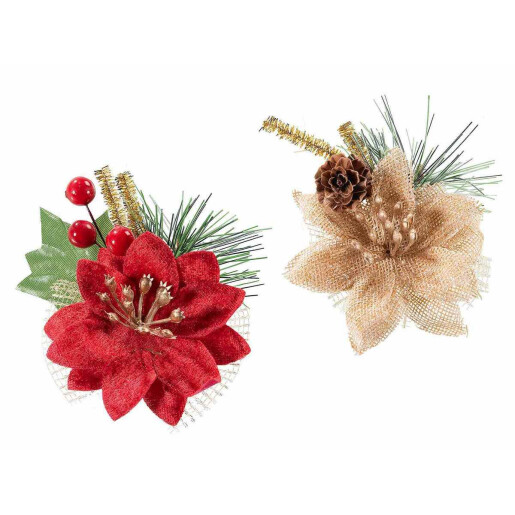 Set 2 Craciunite artificiale textil multicolor Ø cm 6,5 cm