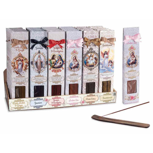 Set 30 betisoare parfumate cu suport lemn aroma Ienupar si Eucalipt cm 25,5 H