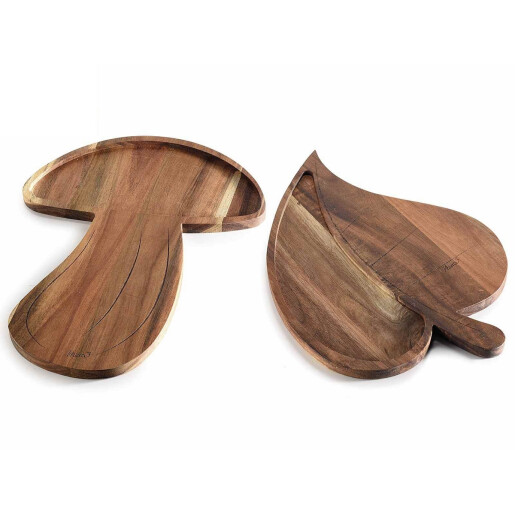 Set 2 tavi decorative lemn maro cm 27 x 35 H, 25 x 35 H