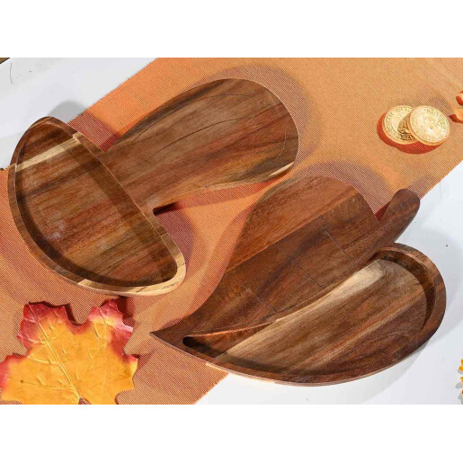 Set 2 tavi decorative lemn maro cm 27 x 35 H, 25 x 35 H