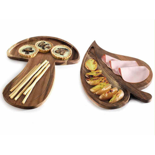 Set 2 tavi decorative lemn maro cm 27 x 35 H, 25 x 35 H