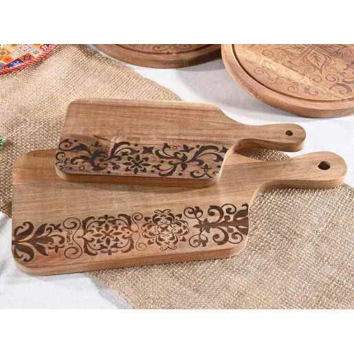 Set 2 platouri servire lemn 18,5 x 40 H, 14 x 30 H