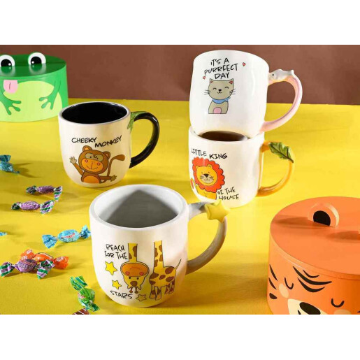 Cana ceramica multicolora Maimutica Ø 9,5 cm x 9,5 H, 480 ml