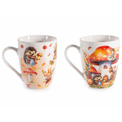 Set 2 cani portelan in cutii cadou Autumn Ø 8 cm x 10,5 H, 300 ml