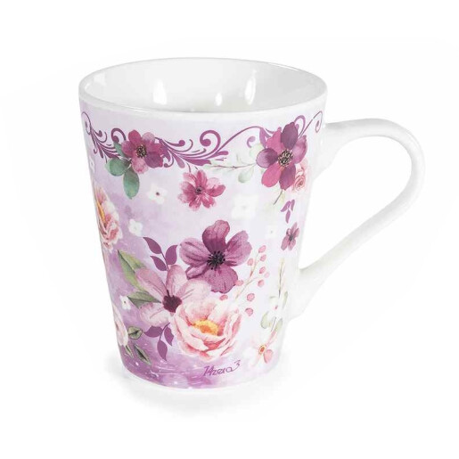 Set 3 cani portelan multicolor Flower Ø 8,5 cm x 10 H, 280 ml