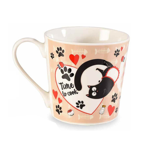 Set 3 cani portelan Pisicute 9.5x9.5 cm, 350 ml