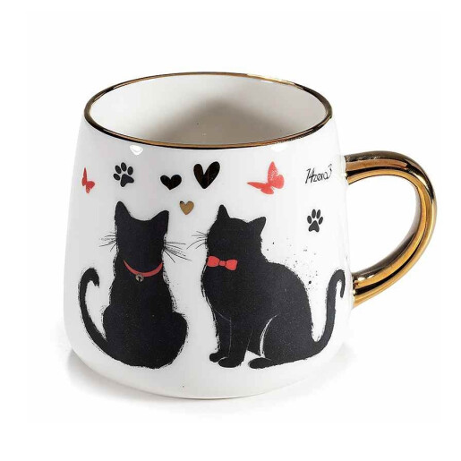 Set 2 cani portelan multicolor Pisicute Ø 10 cm x 9 H, 380 ml