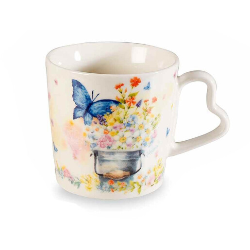 Set 6 cani portelan Flori de Camp 9.5x9 cm, 350 ml