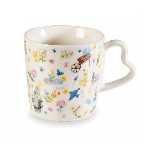 Set 6 cani portelan Flori de Camp 9.5x9 cm, 350 ml