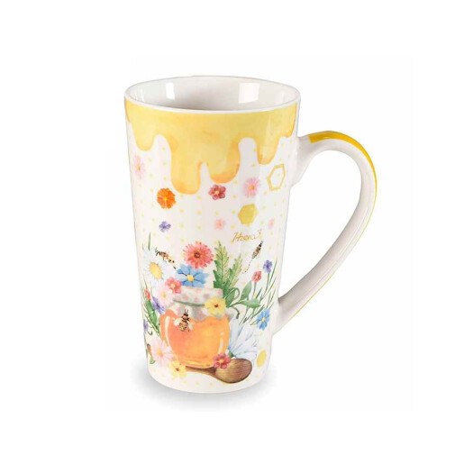 Cana portelan multicolor Honey 9x15 cm, 500 ml