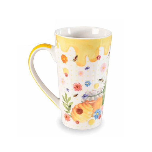 Set 4 cani portelan Bee Honey 9x15 cm, 500 ml