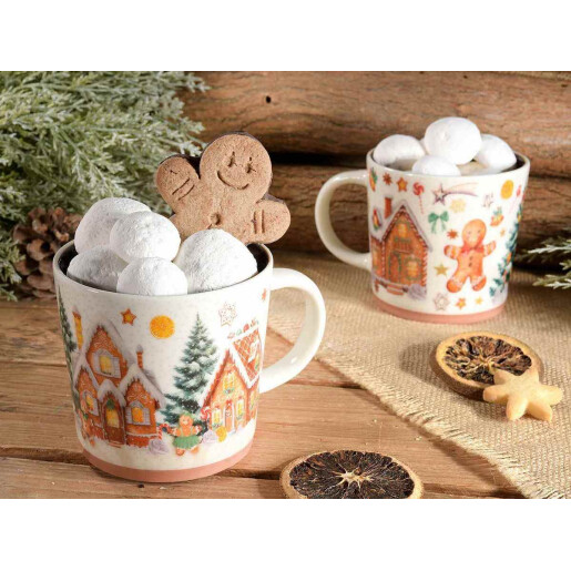Set 8 cani Craciun portelan multicolor Ø 9,5 cm x 9 H, 350 ml Set 8 cani Craciun portelan multicolor Ø 9,5 cm x 9 H, 350 ml