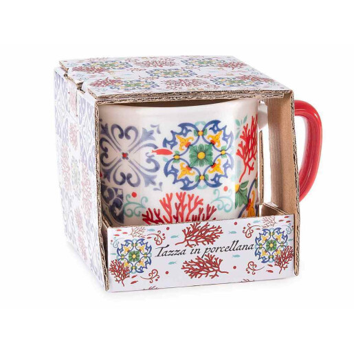 Set 2 cani portelan Majolica in cutie cadou  Ø 8,5 cm x 8,5 H, 300 ml