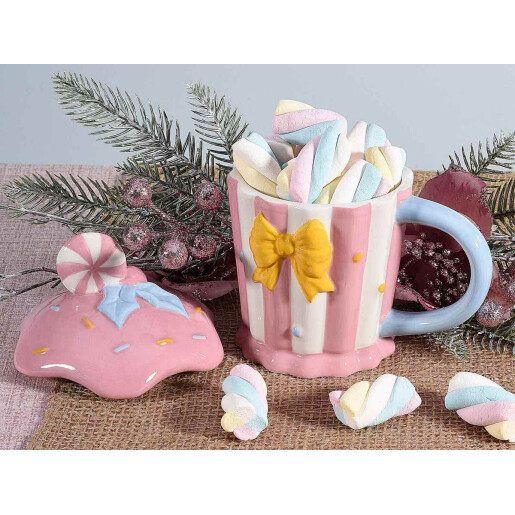 Set 3 cani ceramica multicolora 10x15.5 cm, 380 ml