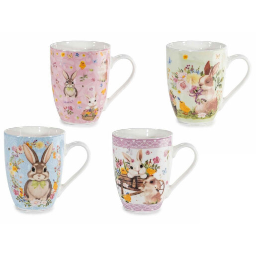 Set 4 cani Paste portelan multicolor Ø 8 cm x 10,5 H, 300 ml