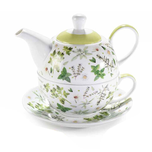 Set 3 ceainice, 3 cesti portelan multicolor 16x11x14 cm, 400 ml, 250 ml