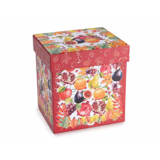 Set 2 cani portelan multicolor cu capace, 2 infuzoare ceai in cutii cadou Fruits Ø 8 x 10,5 H, 350 ml