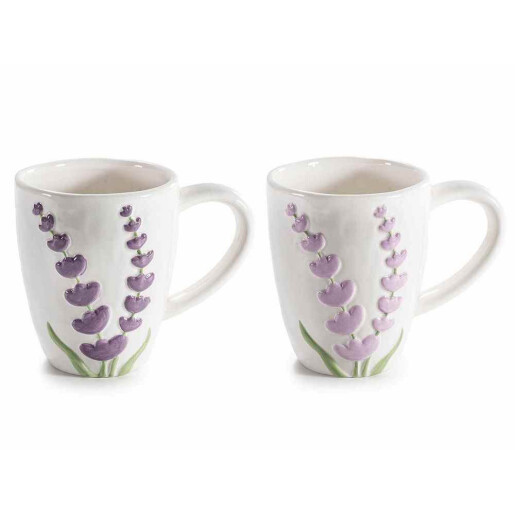 Set 2 cani ceramica multicolora Lavanda Ø 8,5 cm x 10 H, 300 ml