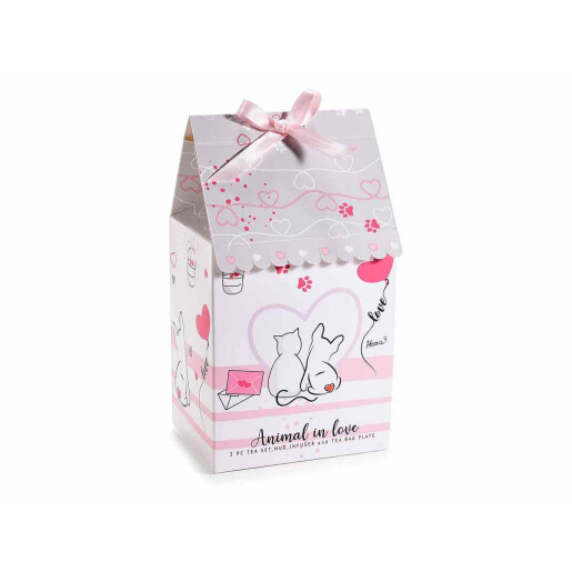 Set 2 cani si 2 boluri portelan 11.5x9x20 cm