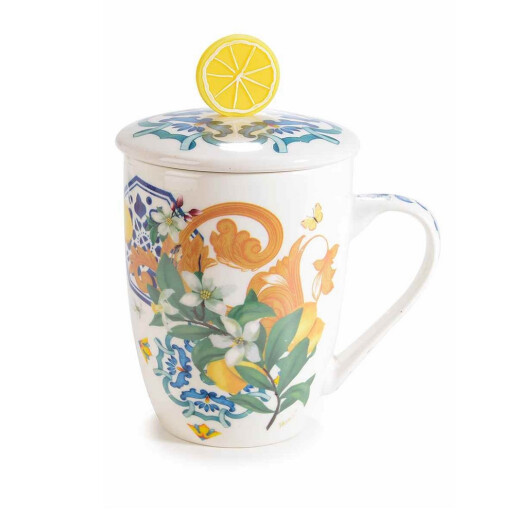 Cana portelan multicolor Agrumi Ø 8 cm x 10,5 H, 300 ml