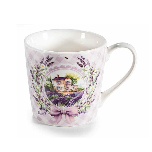 Set 4 cani portelan multicolor Lavanda Ø 9,5 cm x 9 H, 350 ml