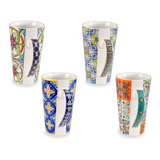 Set 8 cani portelan Maiolica 9x15 cm, 450 ml