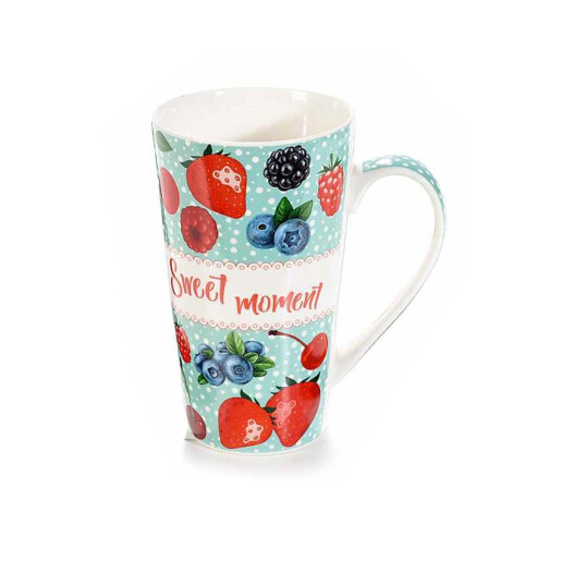 Set 8 cani portelan Fructe 9x15 cm, 500 ml