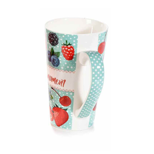 Set 8 cani portelan Fructe 9x15 cm, 500 ml