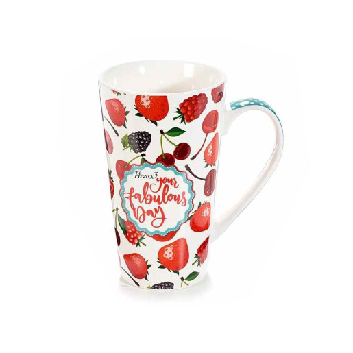 Set 4 cani portelan Fructe 9x15 cm, 500 ml