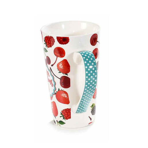 Set 8 cani portelan Fructe 9x15 cm, 500 ml