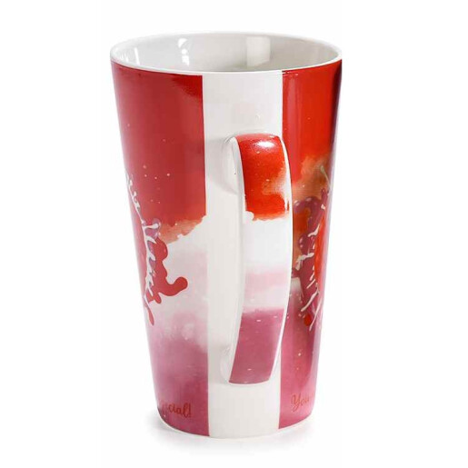 Set 8 cani portelan multicolor Fructe 9x15 cm, 500 ml