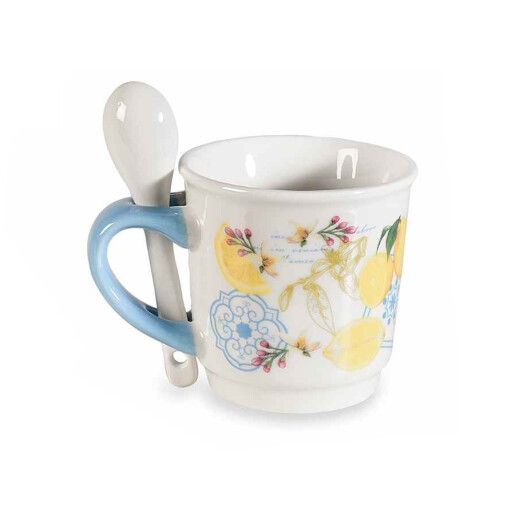 Set cana, lingurita portelan Lamai 6x6 cm, 90 ml