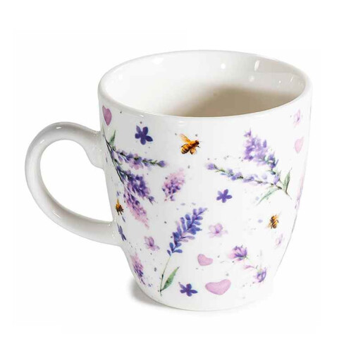 Set 2 cani portelan in cutie cadou Lavanda Ø 5,5 cm x 6 H, 70 ml