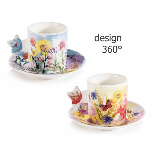 Set 4 cesti portelan 5.5x5.5 cm, 80 ml