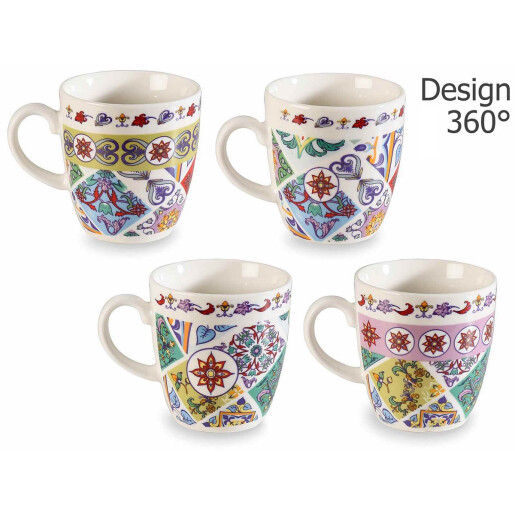 Set 8 cani portelan Maiolica 5.5x6 cm, 80 ml