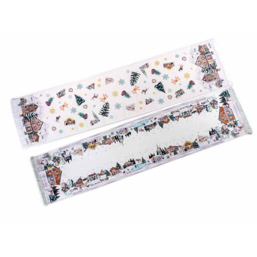 Set 2 traverse masa Craciun textil cm 32 x 140 H