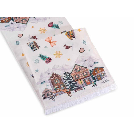 Set 2 traverse masa Craciun textil cm 32 x 140 H