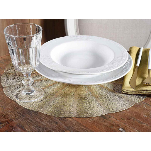 Set 12 suporturi farfurii plastic auriu PK 38 cm
