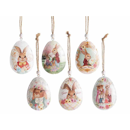 Set 6 Oua Paste metal multicolor cm 6 x 8 H