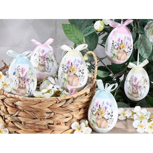 Set 18 oua decorative Paste plastic multicolor 6.5x10 cm