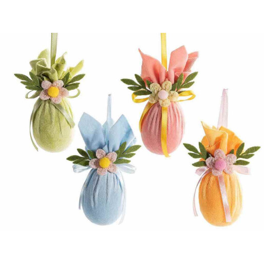 Set 8 oua Paste textil multicolor  Ø 5,5 cm x 13 H