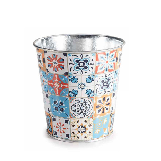 Set 3 ghivece flori metal multicolor Majolica Ø 10 cm x 10 H