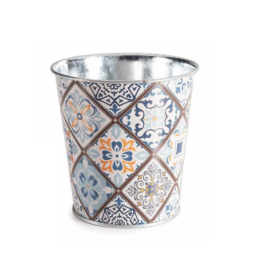 Set 3 ghivece flori metal multicolor Majolica Ø 10 cm x 10 H