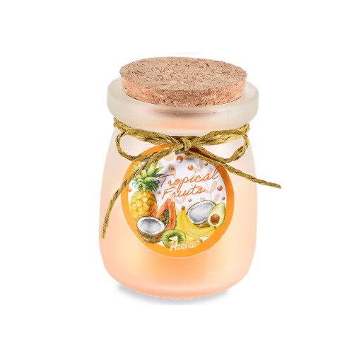 Lumanare parfumata in borcan sticla aroma Fructe Tropicale Ø 5,5 cm x 7,5 H