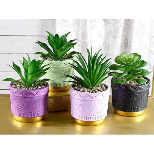 Planta artificiala in ghiveci ceramica Ø 9 cm x 16 H