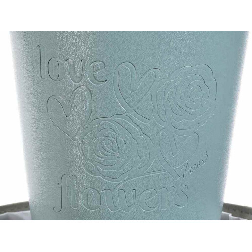 Set 4 ghivece piele ecologica gri petrol 19x16 cm, 15x14 cm, 13x12 cm, 10x10.5 cm