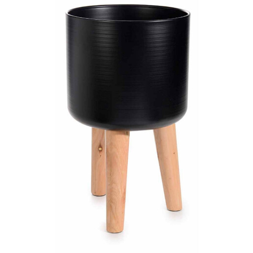 Set 2 ghivece flori negru natur 28x42.5 cm, 24.5x41.5 cm