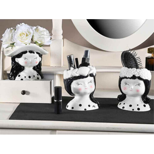 Set 3 vaze portelan Fetite 9.5x8.5x12 cm