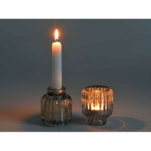 Set 6 candele sticla multicolora 7x7.5 cm